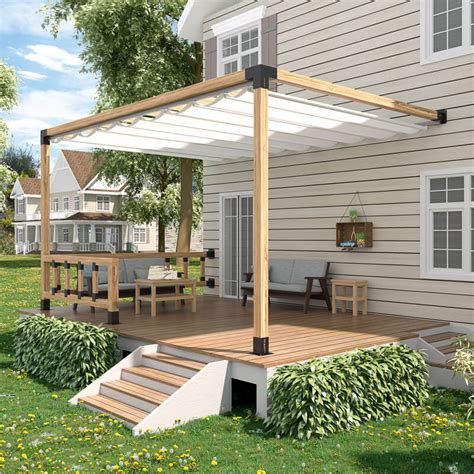 pergola with metal brackets|wall mount pergola brackets.